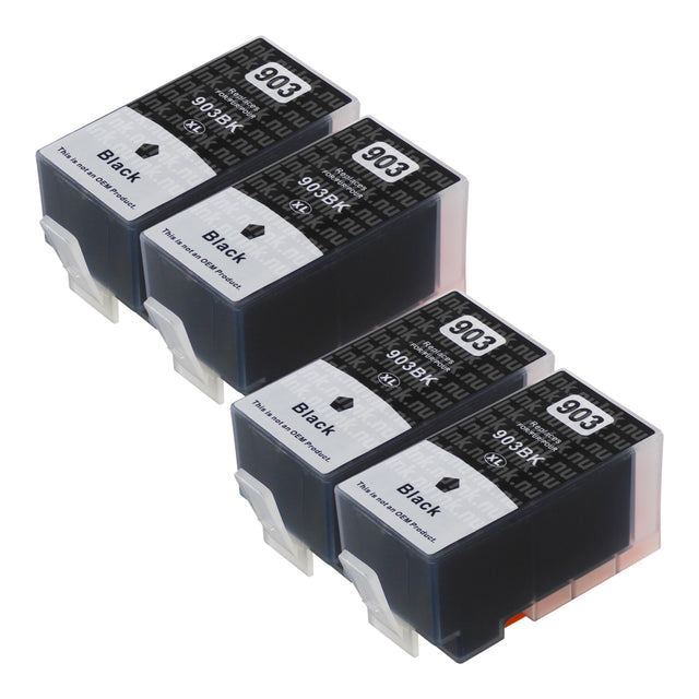 Premium Kompatibel HP 903XL (T6M15AE) Hög Kapacitet Svart Bläckpatroner Fyrpack