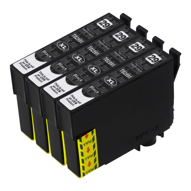 Premium Kompatibel Epson T29XL (T2991) Hög Kapacitet Svart Bläckpatron Fyrpack