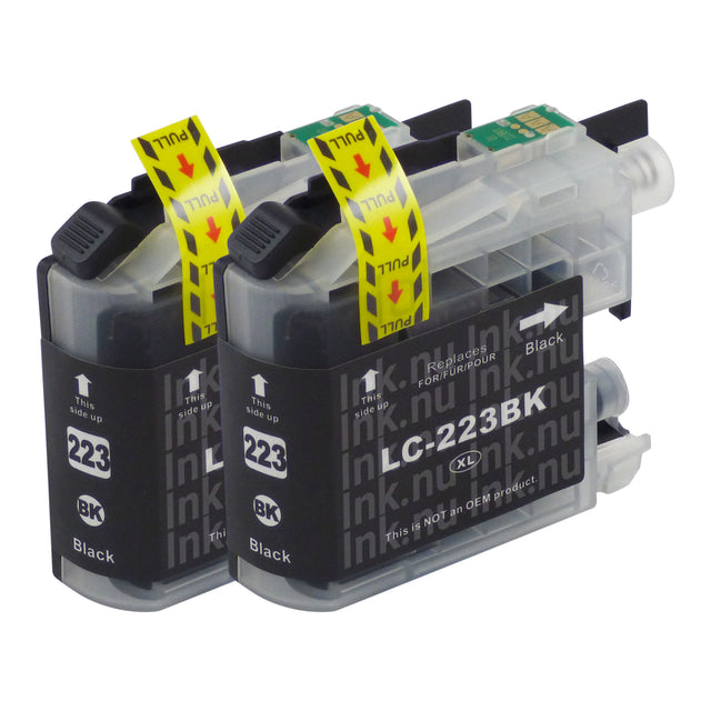 Premium Kompatibel Brother LC223XL Svart Bläckpatroner Tvåpack