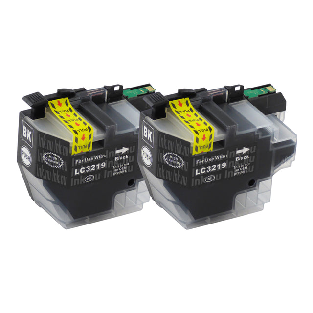 Premium Kompatibel Brother LC3217XL/LC3219XL Svart Bläckpatroner Tvåpack