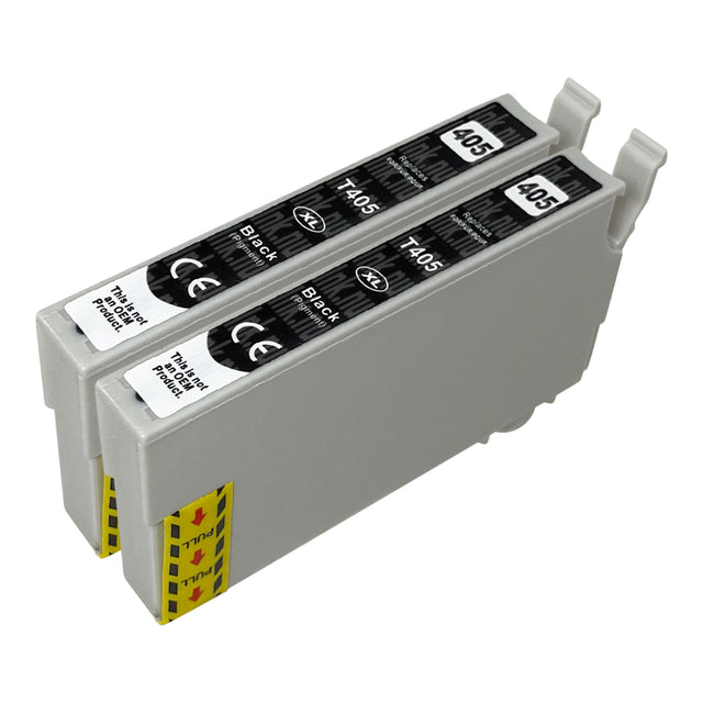Premium Kompatibel Epson 405XL (T05H1) Svart Bläckpatroner Tvåpack