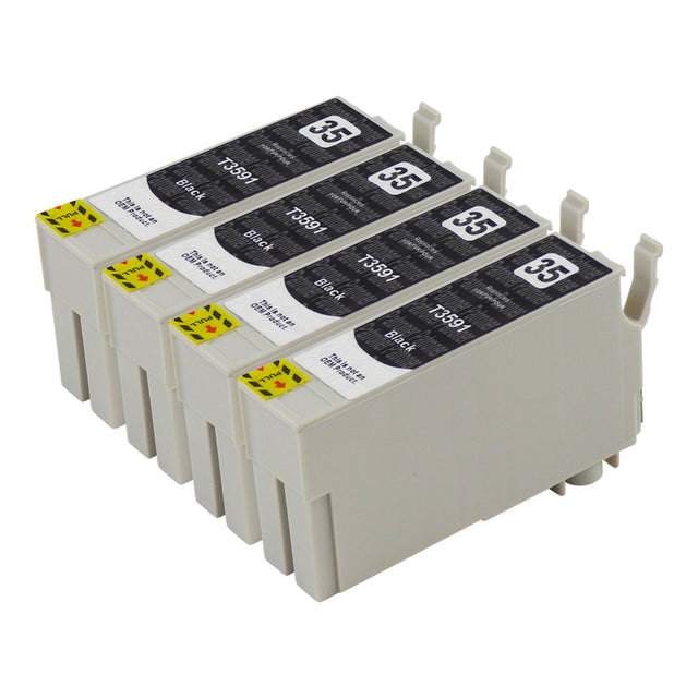Premium Kompatibel Epson T35XL (T3591) Svart Hög Kapacitet Bläckpatroner Fyrpack