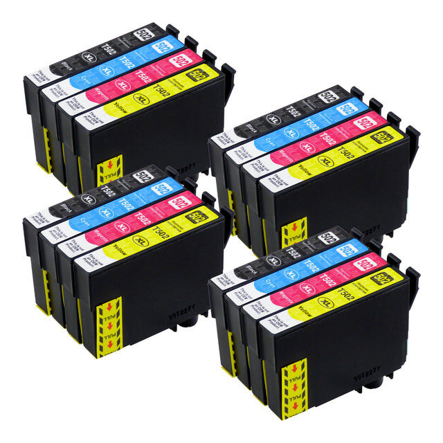 Premium Kompatibel Epson 502XL (T02W6) Hög Kapacitet Bläckpatroner Multipack (4-pack)