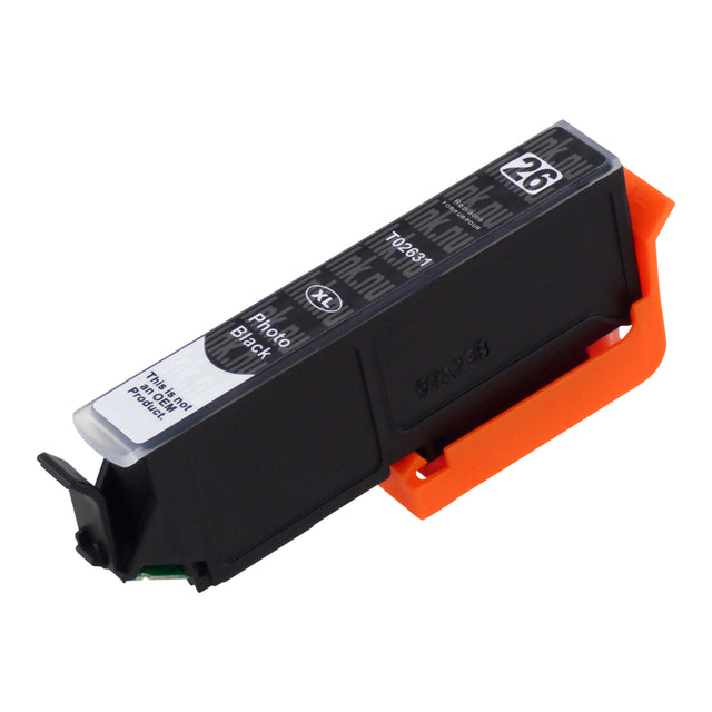 Premium Kompatibel Epson T26XL (T2631) PHoto Svart Bläckpatron