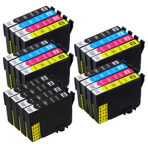 Premium Kompatibel Epson T16XL - STORPACK RABATT (4 Svart & Multipack) - Förpackning med 20 Patroner