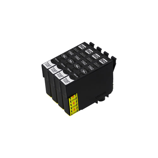Premium Kompatibel Epson 502XL (T02W1) Hög Kapacitet Svart Bläckpatroner Fyrpack
