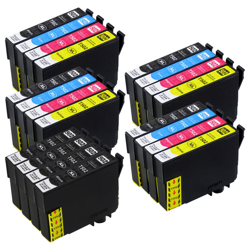 Premium Kompatibel Epson 502XL -STORPACK RABATT (4 Svart & 4 Multipack) - Förpackning med 20 Patroner