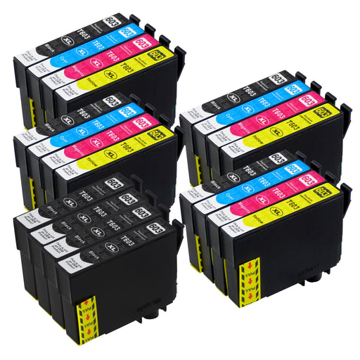 Premium Kompatibel Epson 603XL - STORPACK RABATT (4 Svart & 4 Multipack) - Förpackning med 20 Patroner