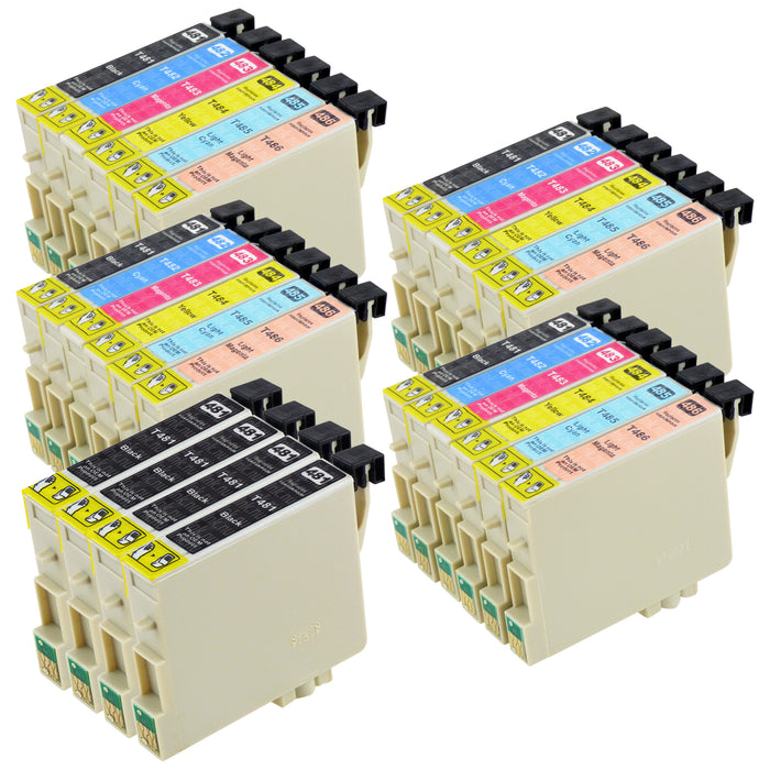 Premium Kompatibel Epson T0487 & T0481 - STORPACK RABATT (4 Svart & 4 Multipack) - Förpackning med 28 Patroner