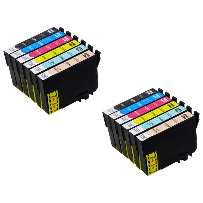 Premium Kompatibel Epson T0807 Hög Kapacitet Bläckpatroner Multipack (2-pack)