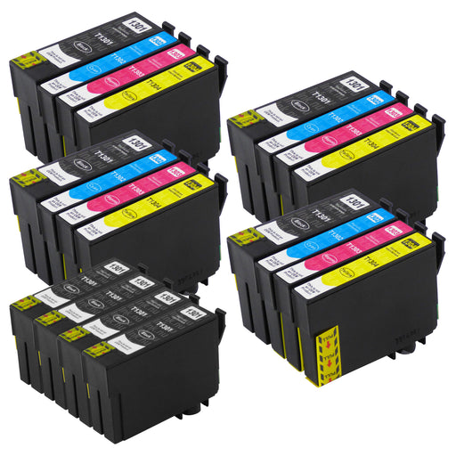 Premium Kompatibel Epson T13XL (T1306) - STORPACK RABATT - (4 Svart & 4 Multipack) - Förpackning med 20 Patroner