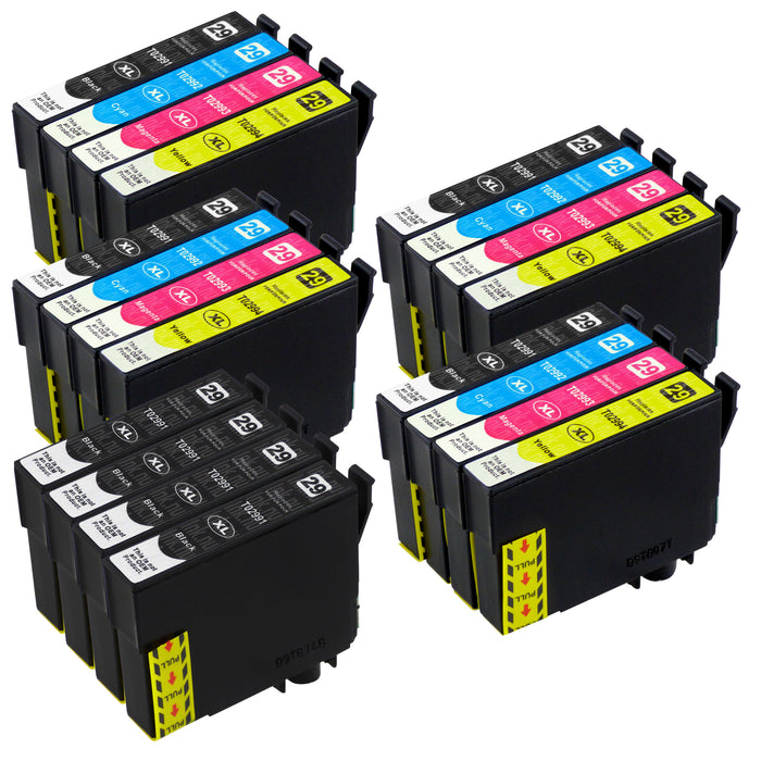 Premium Kompatibel Epson T29XL - STORPACK RABATT (4 x Svart & 4 x Multipack) - Förpackning med 20 Bläckpatroner
