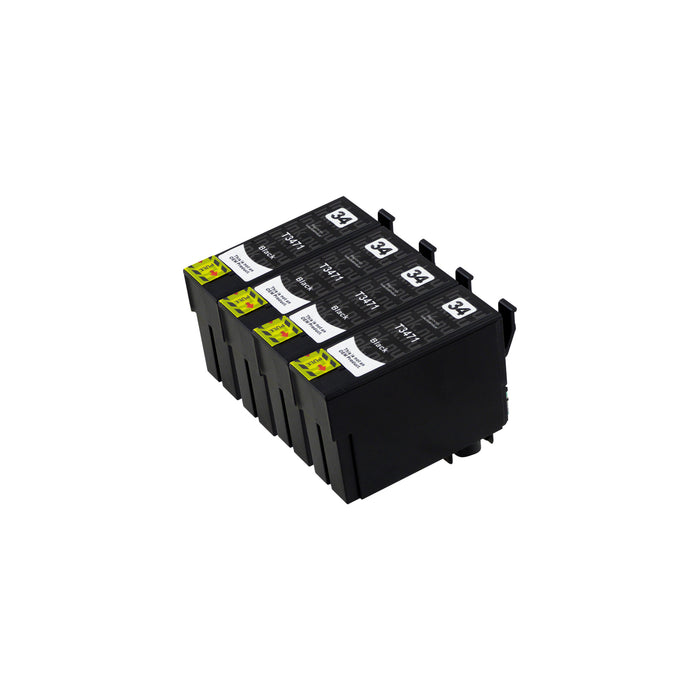 Premium Kompatibel Epson T34XL (T3471) Svart hög kapacitet Bläckpatroner Fyrpack